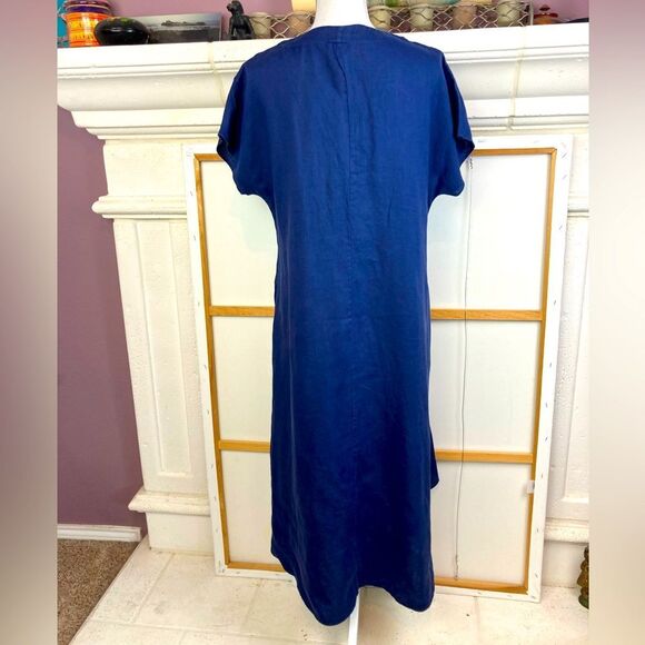John Lewis & Partners UK V neck linen maxi dress with pockets! - Picture 3 of 12